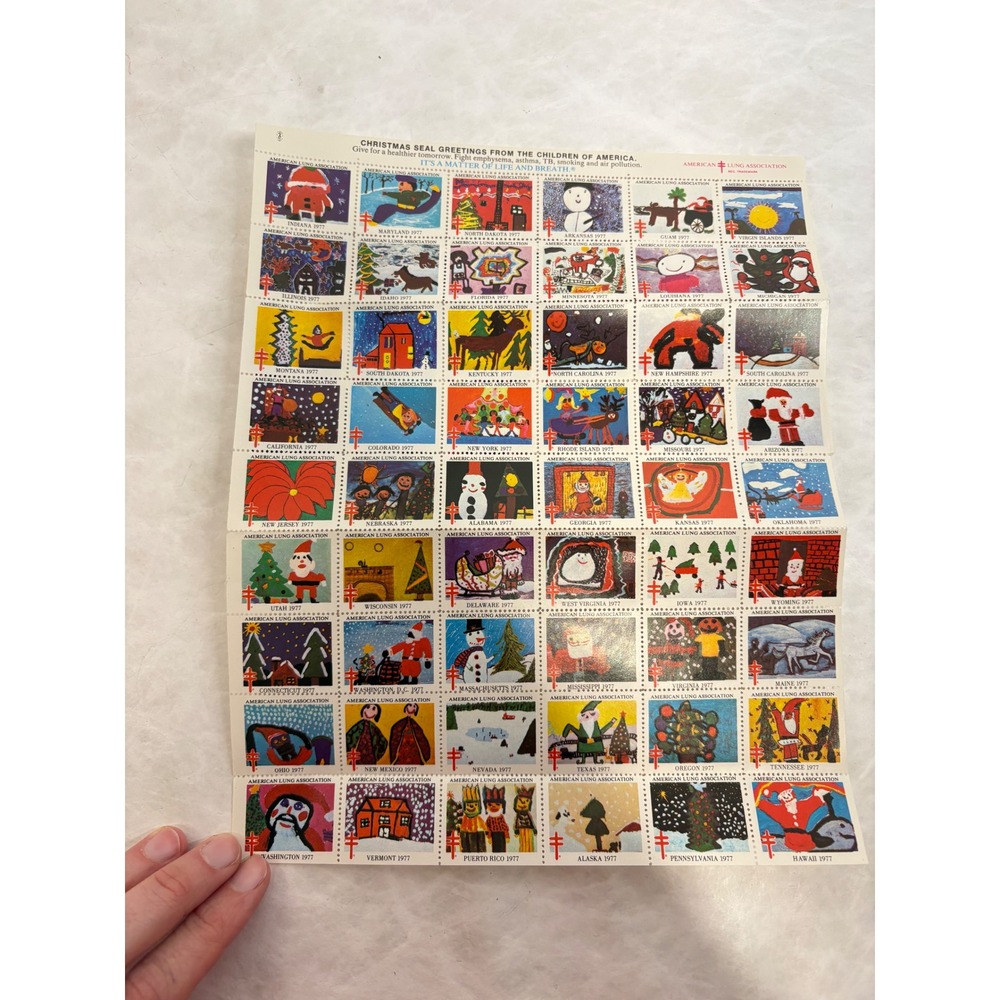 Vintage Christmas Seals Boys Town Charity Stamp Sheets Lot 100+ American Lung - Picture 3 of 16